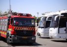 آتش سوزی اتوبوس مسافربری در پایانه تبریز مهار شد