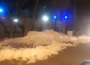 ماجرای پخش کف سفید در سطح خیابان قره آغاج تبریز