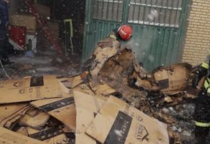 آتش سوزی گسترده در یک کارگاه تولیدی در شهرک شهید سلیمانی تبریز